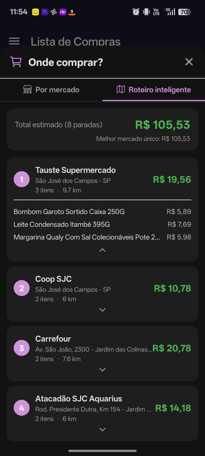 Onde comprar — roteiro inteligente